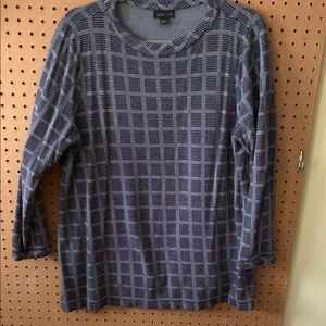 J. Jill Black and Gray Checkered Tunic